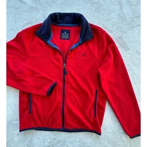 Nautica Kid's Red Zip Jacket Size‎ M (10-12)